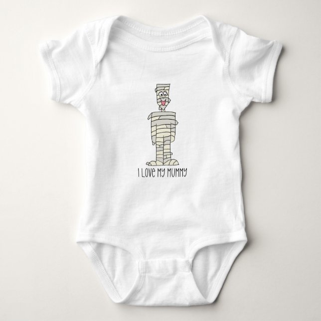 I Love My Mummy Halloween Baby Bodysuit (Front)