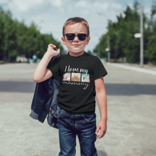 I love my mummy handwritten text, photo black  baby T-Shirt