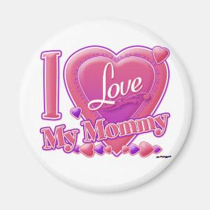 I Love My Mummy pink/purple - heart Magnet