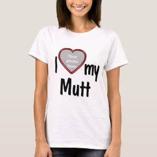 I Love My Mutt - Your Dog's Photo Red Heart T-Shirt