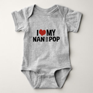 I Love My Nan and Pop Baby Beanie Bodysuit