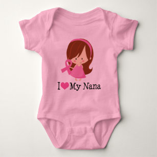 I Love My Nana Breast Cancer Ribbon Baby Bodysuit