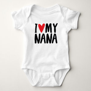 I Love My Nana Hand Drawn Design Baby Bodysuit
