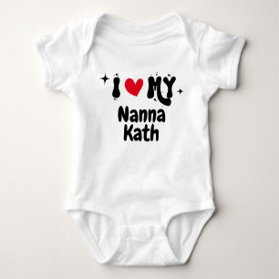 I Love My Nanna Retro Stars Customisable Newborn Baby Bodysuit