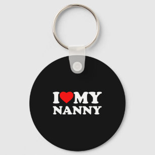 I Love My Nanny Heart Family Grandma Long Sleeve  Key Ring