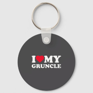 I Love My Ncle Heart Grandpa Family Long Sleeve Key Ring