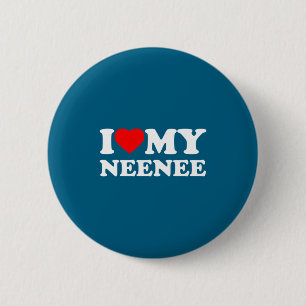 I Love My Neenee Heart Family Grandma Nee-nee Long 6 Cm Round Badge