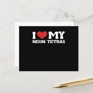 I Love My Neon Tetras Funny Valentines Day Postcard