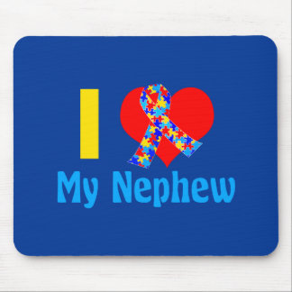 I Love My Nephew Autism Awareness Blue Mouse Pad