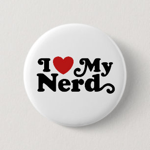 I Love My Nerd 6 Cm Round Badge
