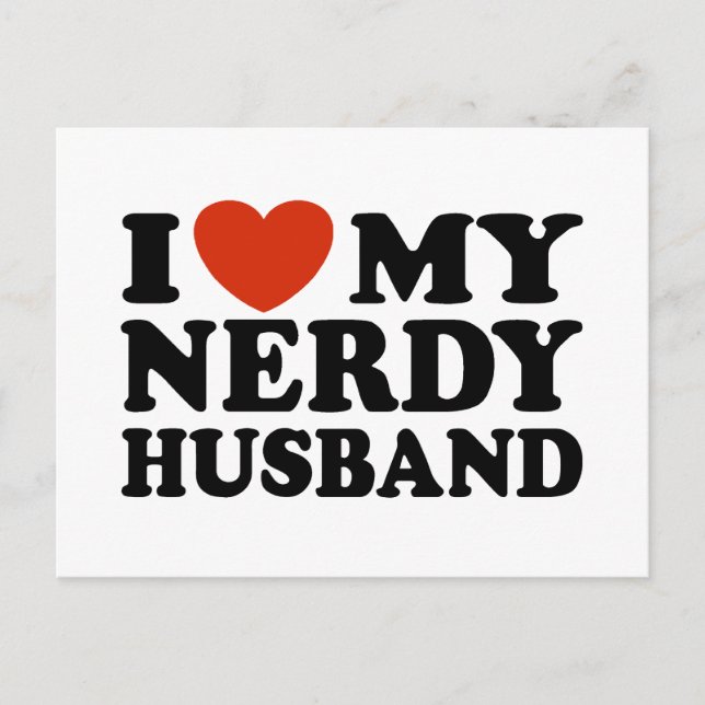 I Love My Nerdy Husband Postcard (Front)