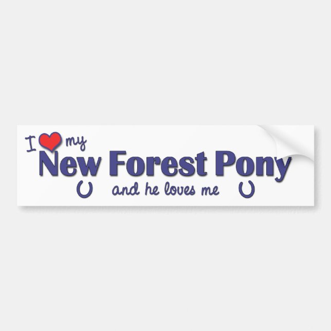 I Love My New Forest Pony (Male Pony) Bumper Sticker (Front)