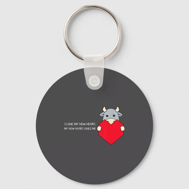 I Love My New Heart Loves Me Heart Health Awarenes Key Ring (Front)