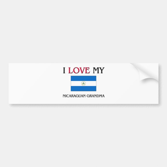I Love My Nicaraguan Grandma Bumper Sticker (Front)