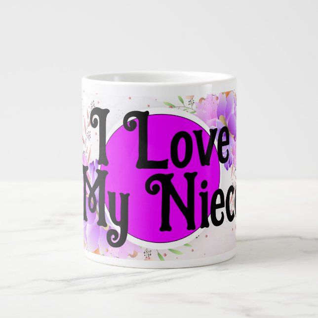 I Love My Niece Lavender Orchids Cup Personalise (Front)