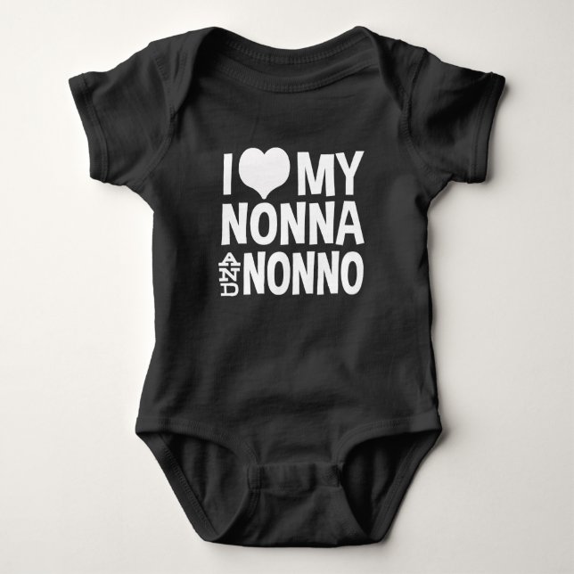I Love My Nonna and Nonno Baby Bodysuit (Front)
