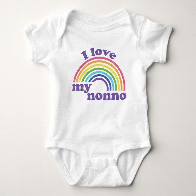 I Love My Nonno - Cute Rainbow  Baby Bodysuit (Front)