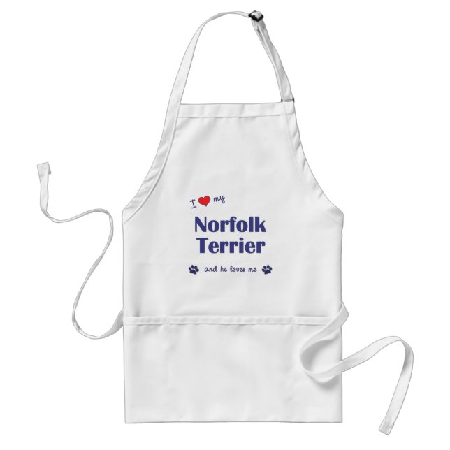 I Love My Norfolk Terrier (Male Dog) Standard Apron (Front)