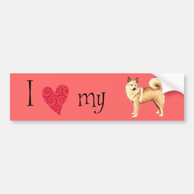 I Love my Norwegian Buhund Bumper Sticker (Front)