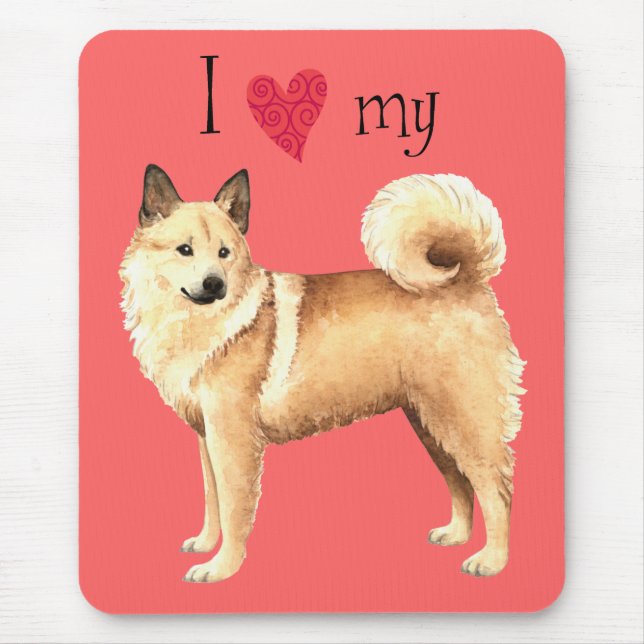 I Love my Norwegian Buhund Mouse Pad (Front)
