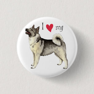 I Love my Norwegian Elkhound 3 Cm Round Badge