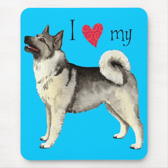 I Love my Norwegian Elkhound Mouse Pad (Front)