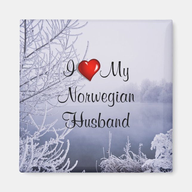 I Love My Norwegian Husband Magnet (Front)