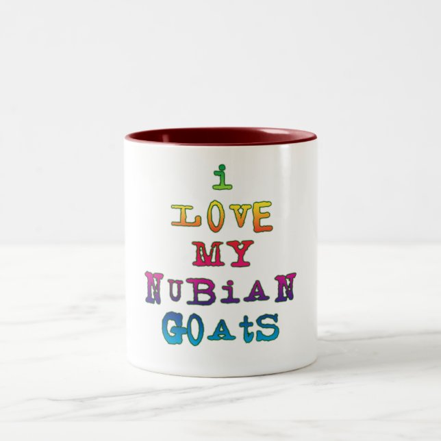 I Love My Nubian Goats Two-Tone Coffee Mug (Center)
