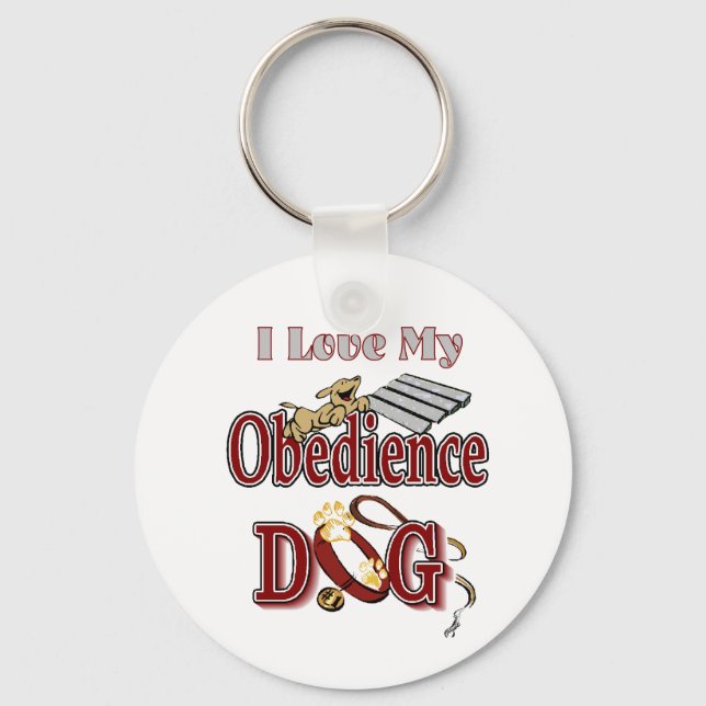 I love my obedience dog key ring (Front)