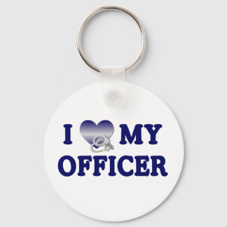I Love My Officer Key Ring