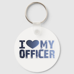 I Love My Officer Keychain