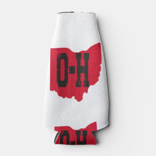 I Love My Ohio Home Script Ohio Buckeye State Bottle Cooler