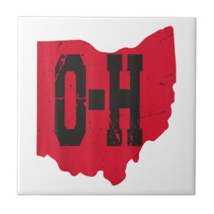 I Love My Ohio Home Script Ohio Buckeye State Ceramic Tile