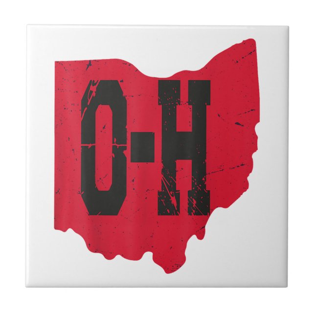 I Love My Ohio Home Script Ohio Buckeye State Ceramic Tile (Front)