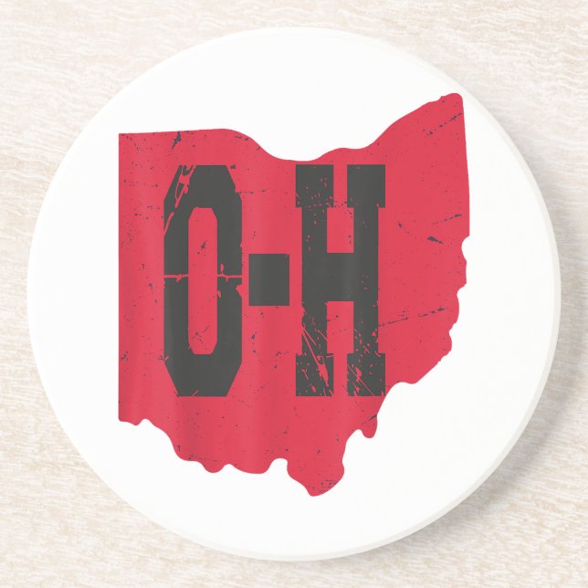 I Love My Ohio Home Script Ohio Buckeye State Coaster (Front)