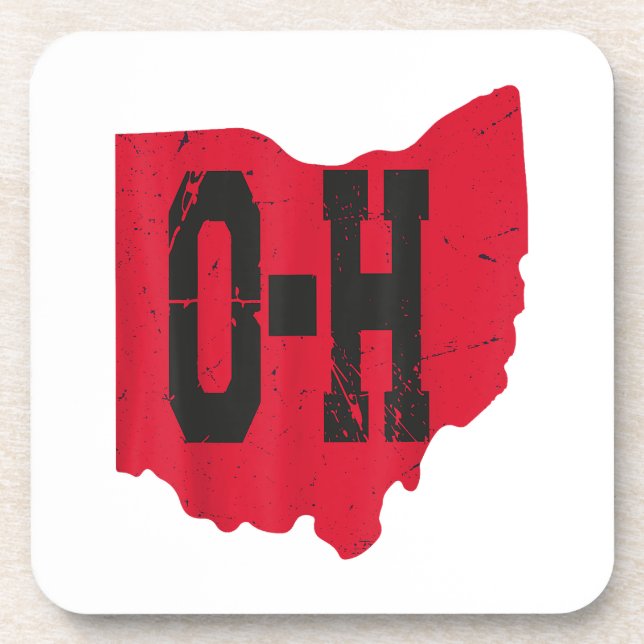 I Love My Ohio Home Script Ohio Buckeye State Coaster (Front)