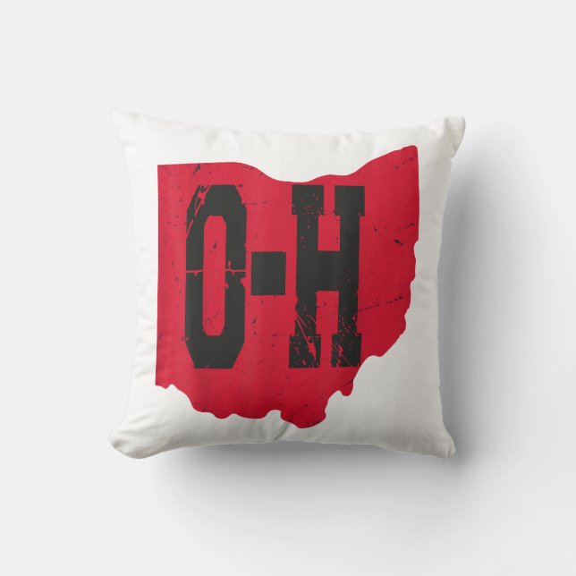 I Love My Ohio Home Script Ohio Buckeye State Cushion (Front)