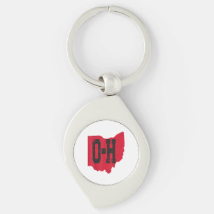I Love My Ohio Home Script Ohio Buckeye State Key Ring