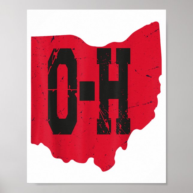 I Love My Ohio Home Script Ohio Buckeye State Poster (Front)
