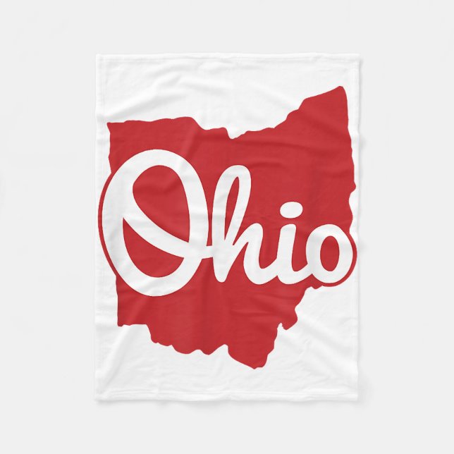 I Love My Ohio Home Script Ohio  Fleece Blanket (Front)