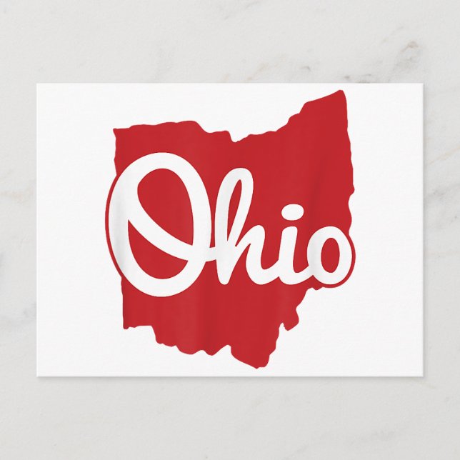 I Love My Ohio Home Script Ohio  Holiday Postcard (Front)
