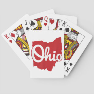 I Love My Ohio Home Script Ohio  Playing Cards