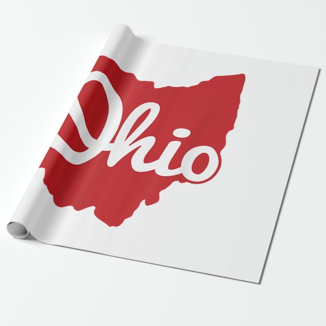I Love My Ohio Home Script Ohio  Wrapping Paper (Unrolled)