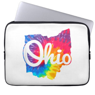 I Love My Ohio Home Script Tie Dye Ohio Laptop Sleeve