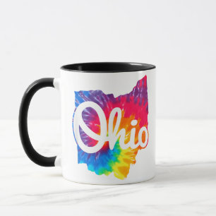 I Love My Ohio Home Script Tie Dye Ohio Mug