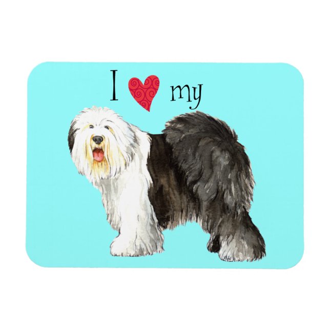 I Love my Old English Sheepdog Magnet (Horizontal)