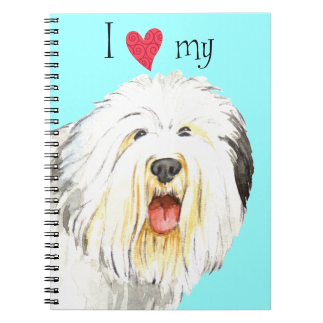 I Love my Old English Sheepdog Notebook (Front)