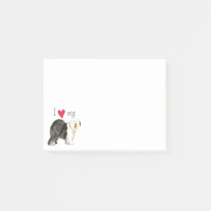 I Love my Old English Sheepdog Post-it Notes