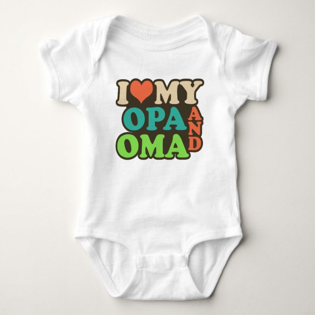 i love my oma and opa baby bodysuit (Front)