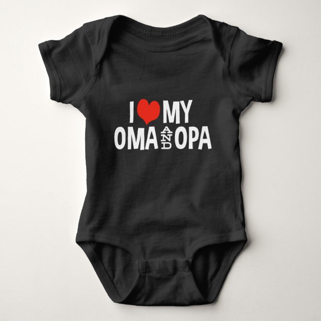 I Love My Oma And Opa Baby Bodysuit (Front)